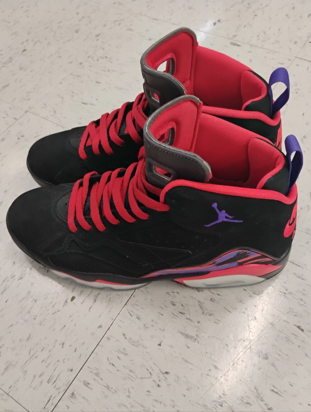 Air Jordan MVP Black, Red & Purple High-Top Sneakers